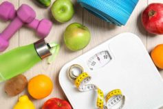weights, fruit, tape measure, scales