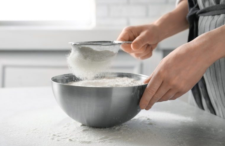 Not sifting the flour