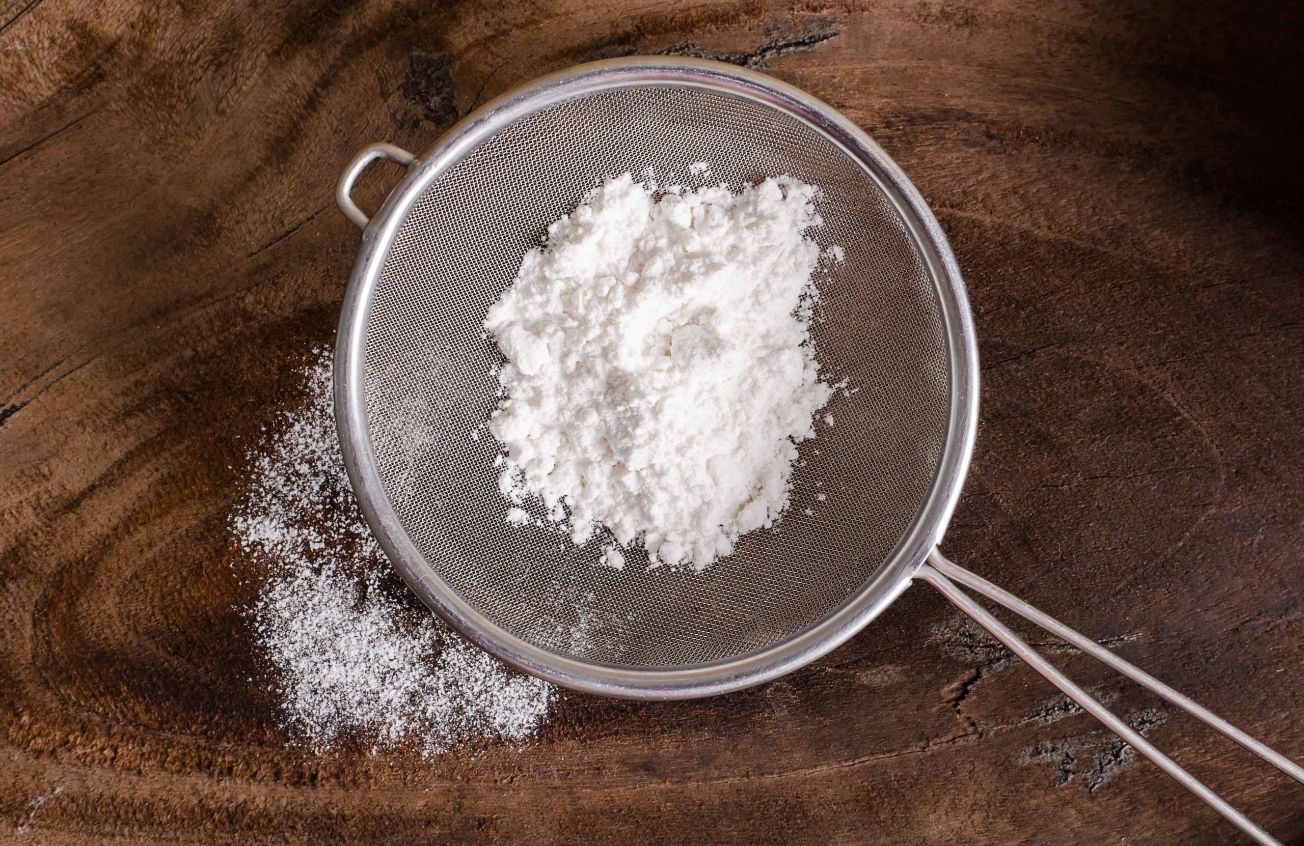 Sift flour with a colander
