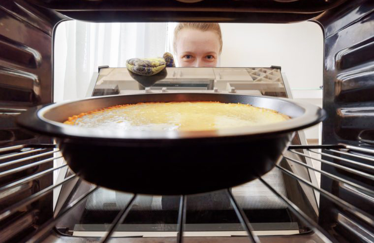 Checking on your food while it’s in the oven