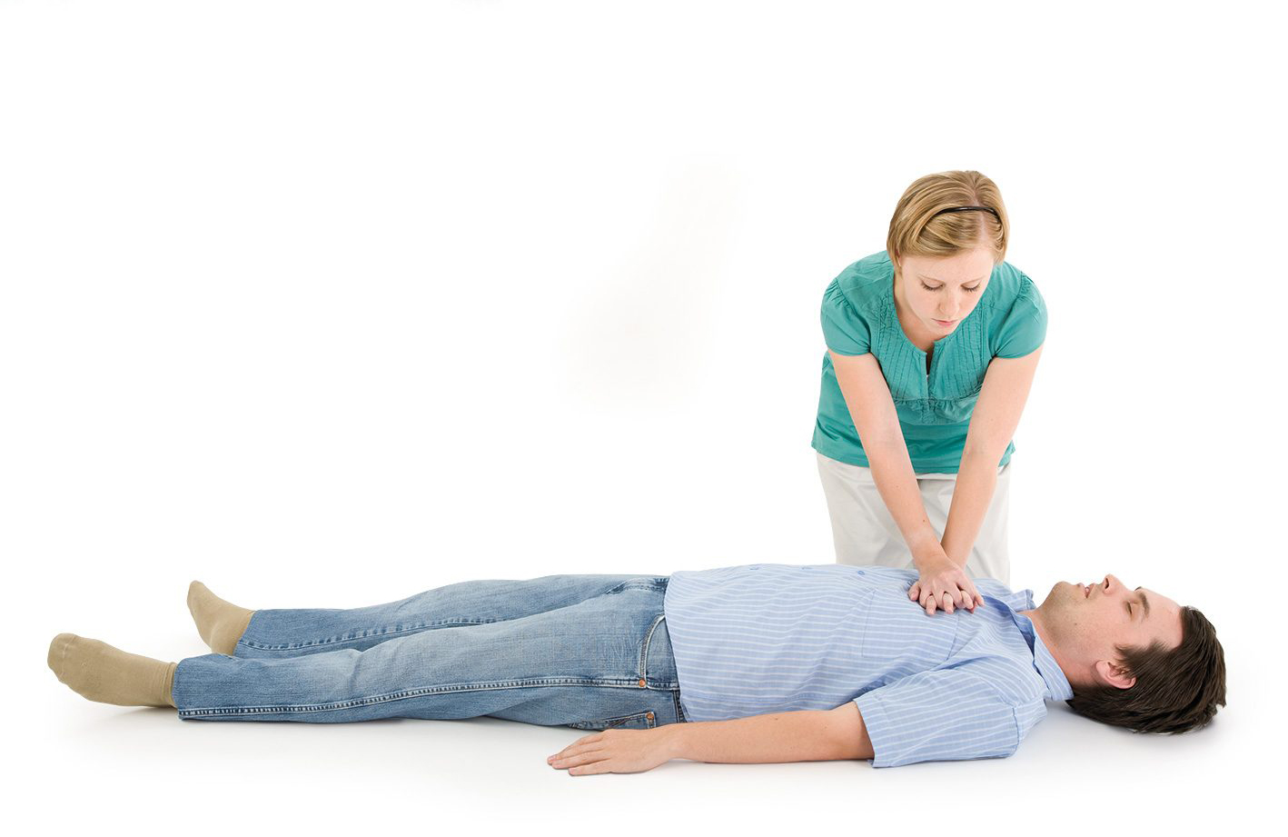 Step 7: Repeat chest compressions and rescue breaths