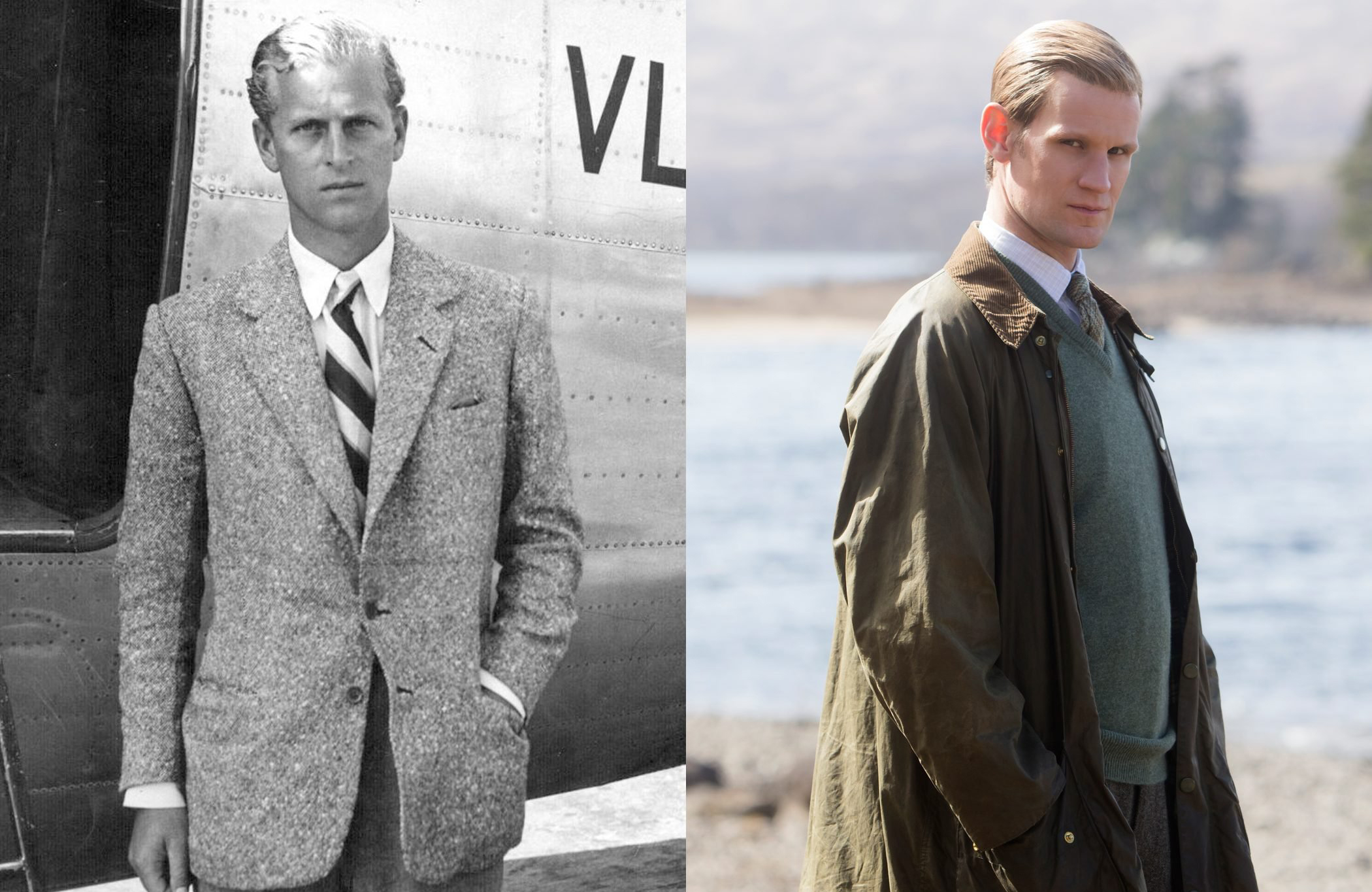 Prince Philip as a young man, as played by Matt Smith