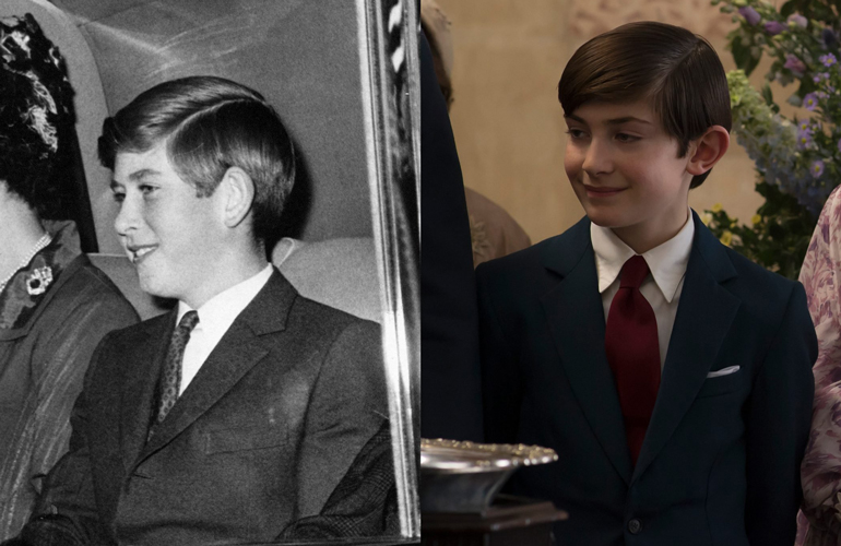 Prince Charles as a teenager, as played by Julian Baring