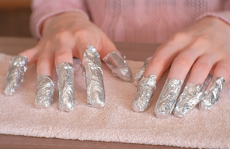 Remove gel polish gently