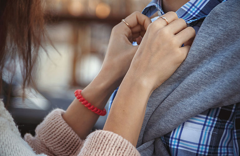 Hair ties around your wrist