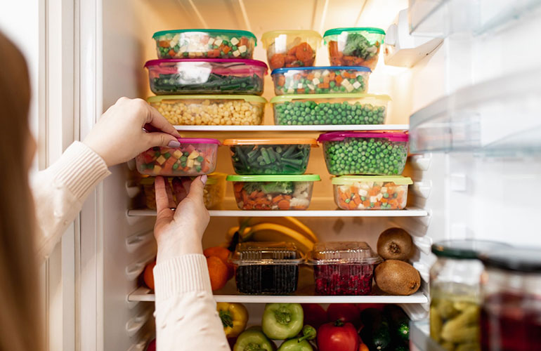 They transfer canned foods to sealed plastic containers