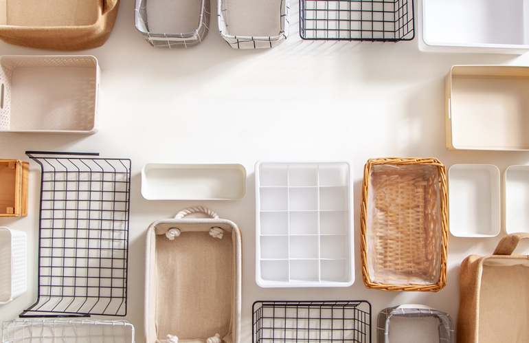 Baskets, bins and boxes