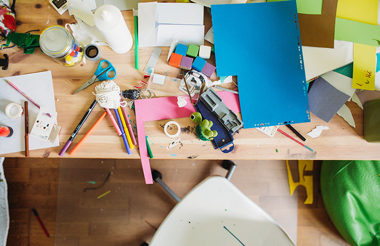You have a messy desk
