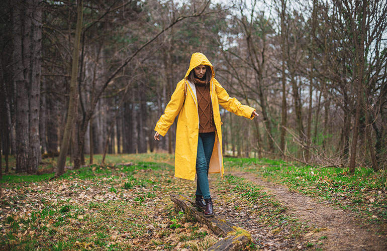 The rainy day walk
