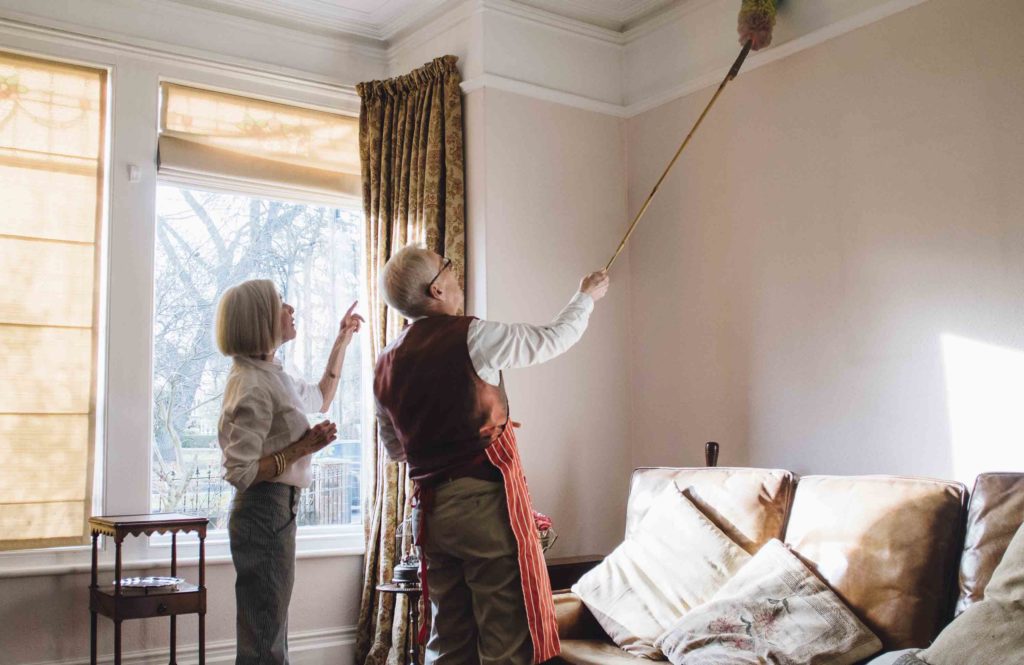 Use a pillowcase to clear out cobwebs