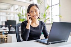 woman talking on phone