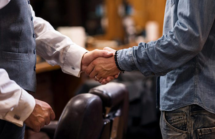 Shake hands, pretty much anywhere