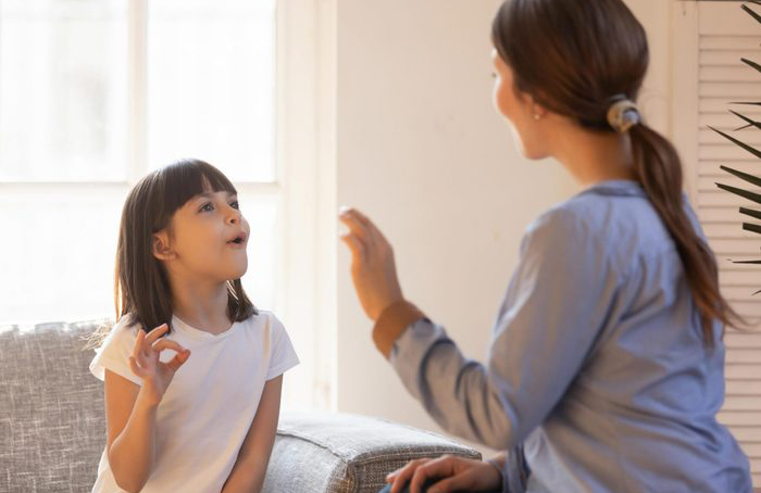 When communicating in sign-language