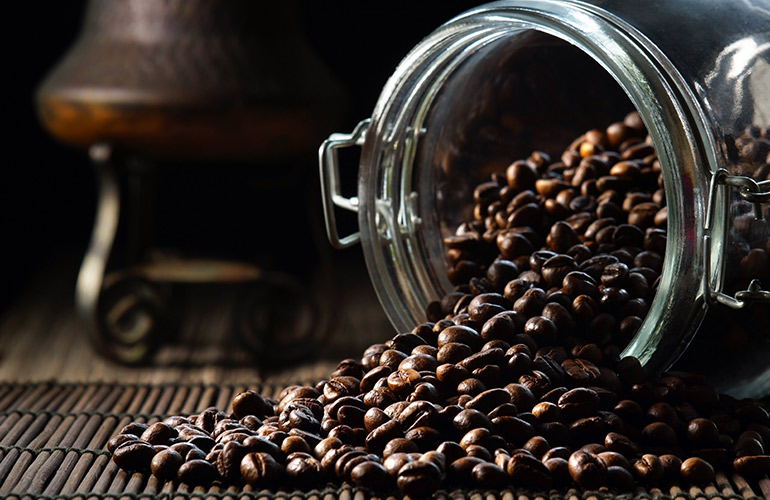 Stale coffee beans