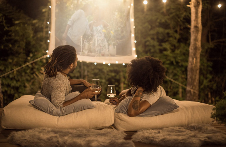 Set up an outdoor movie theatre