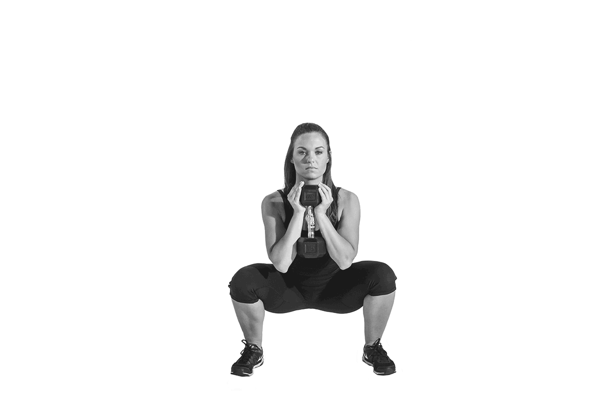 Two-stage dumbbell goblet squat