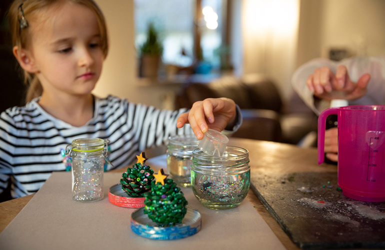 Christmas tree snow globes
