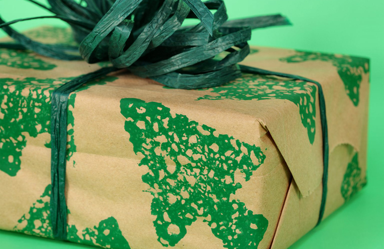 Going green wrapping paper