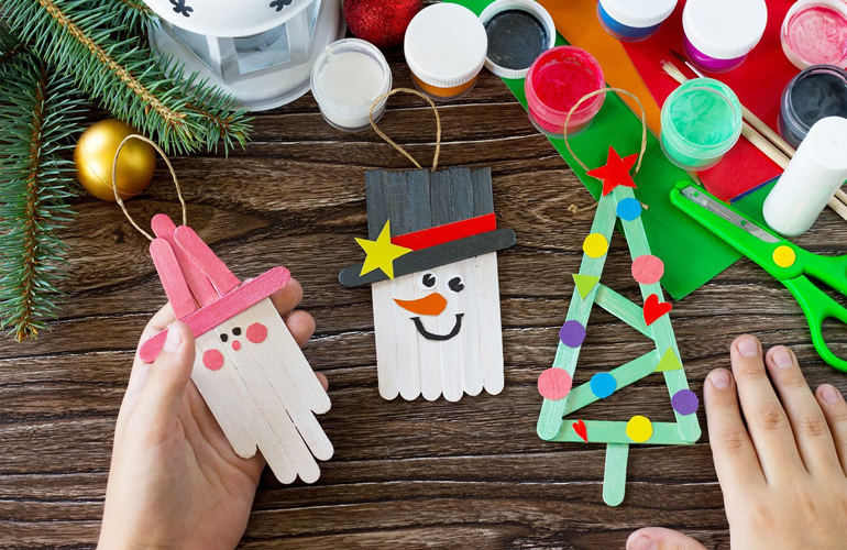 Wooden stick holiday characters