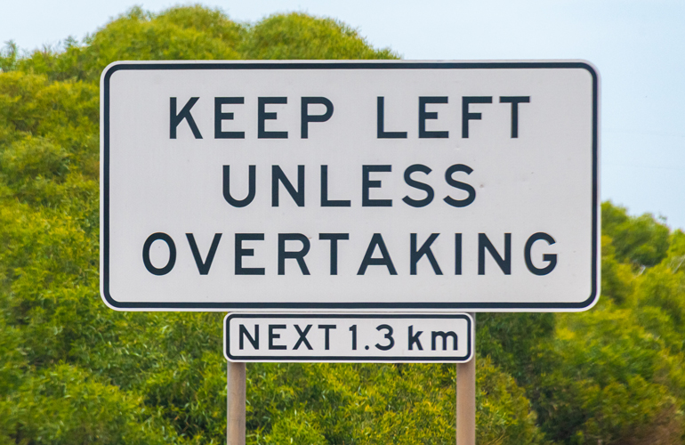 Blocking the right lane