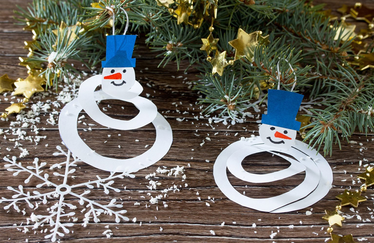 Swirly paper snowman