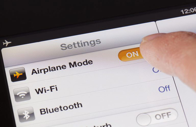 Switch into aeroplane mode