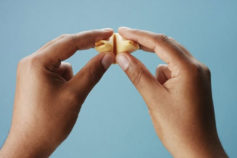 opening fortune cookie