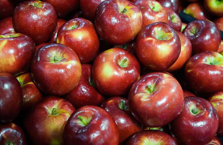 The wax on apples