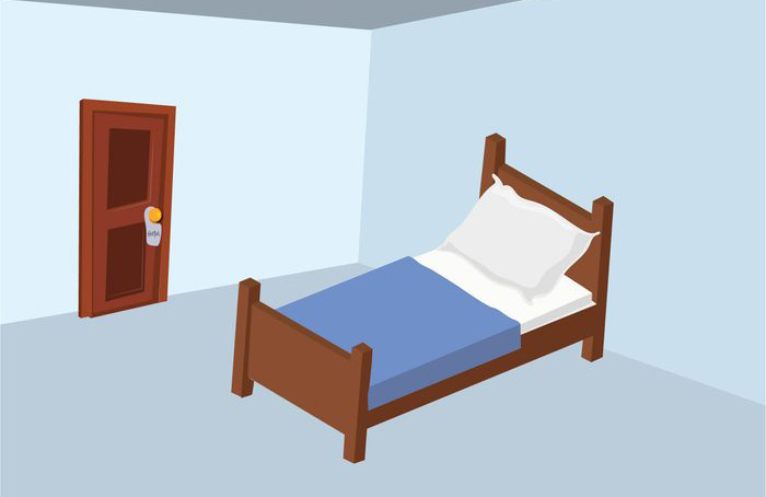 An occupied bed