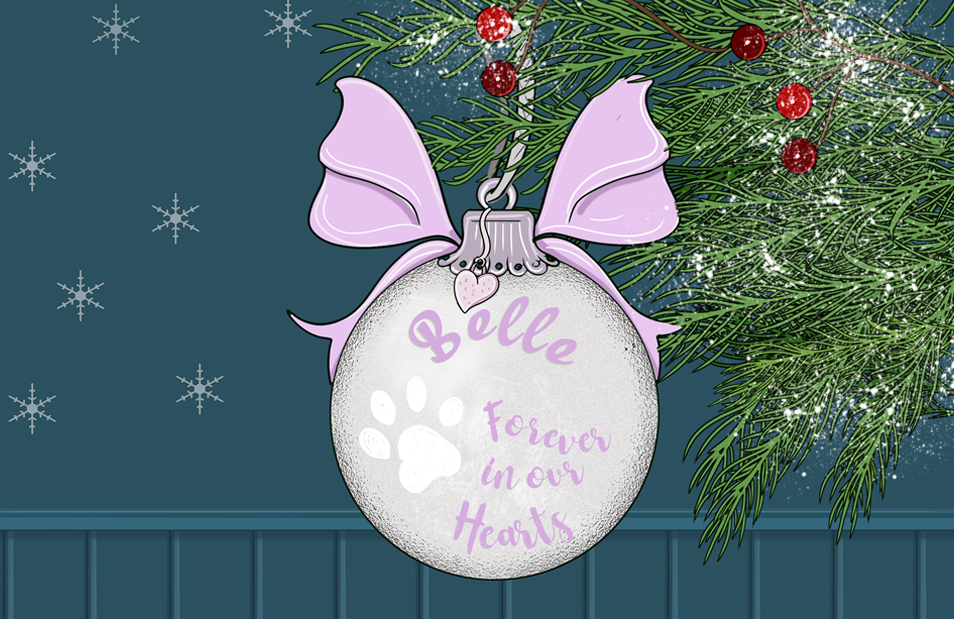 Add the ashes or fur to a Christmas ornament