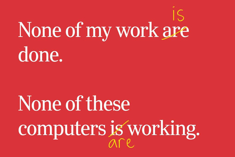 “None” – singular or plural?