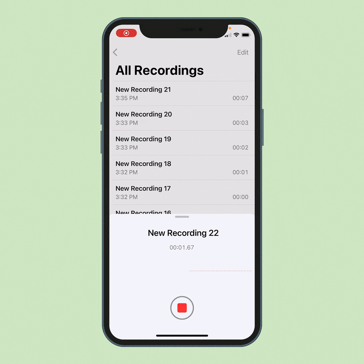 Stop a recording