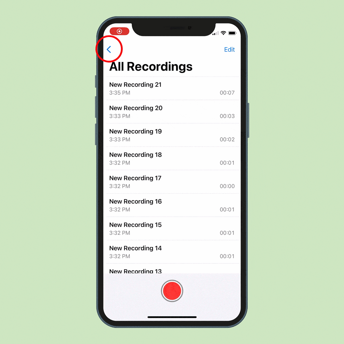 Recover a recently deleted recording