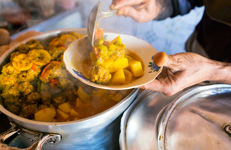 Sardine kefta and preserved lemon tagine stew