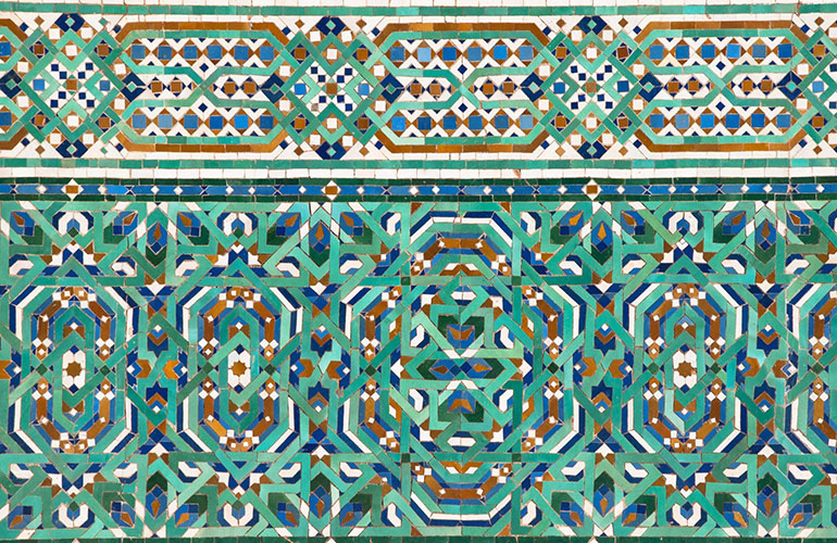 Zellige mosaic tilework