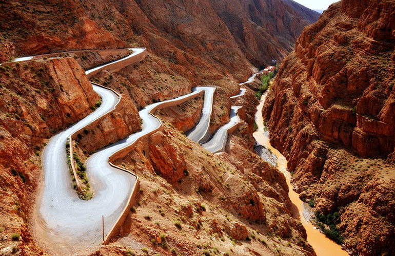 Winding road in Skoura