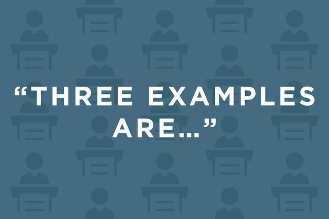 To give proof for your big idea, say: