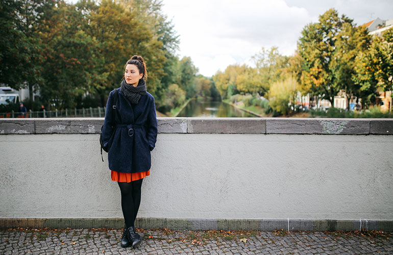 Swap out thin tights for a thicker material