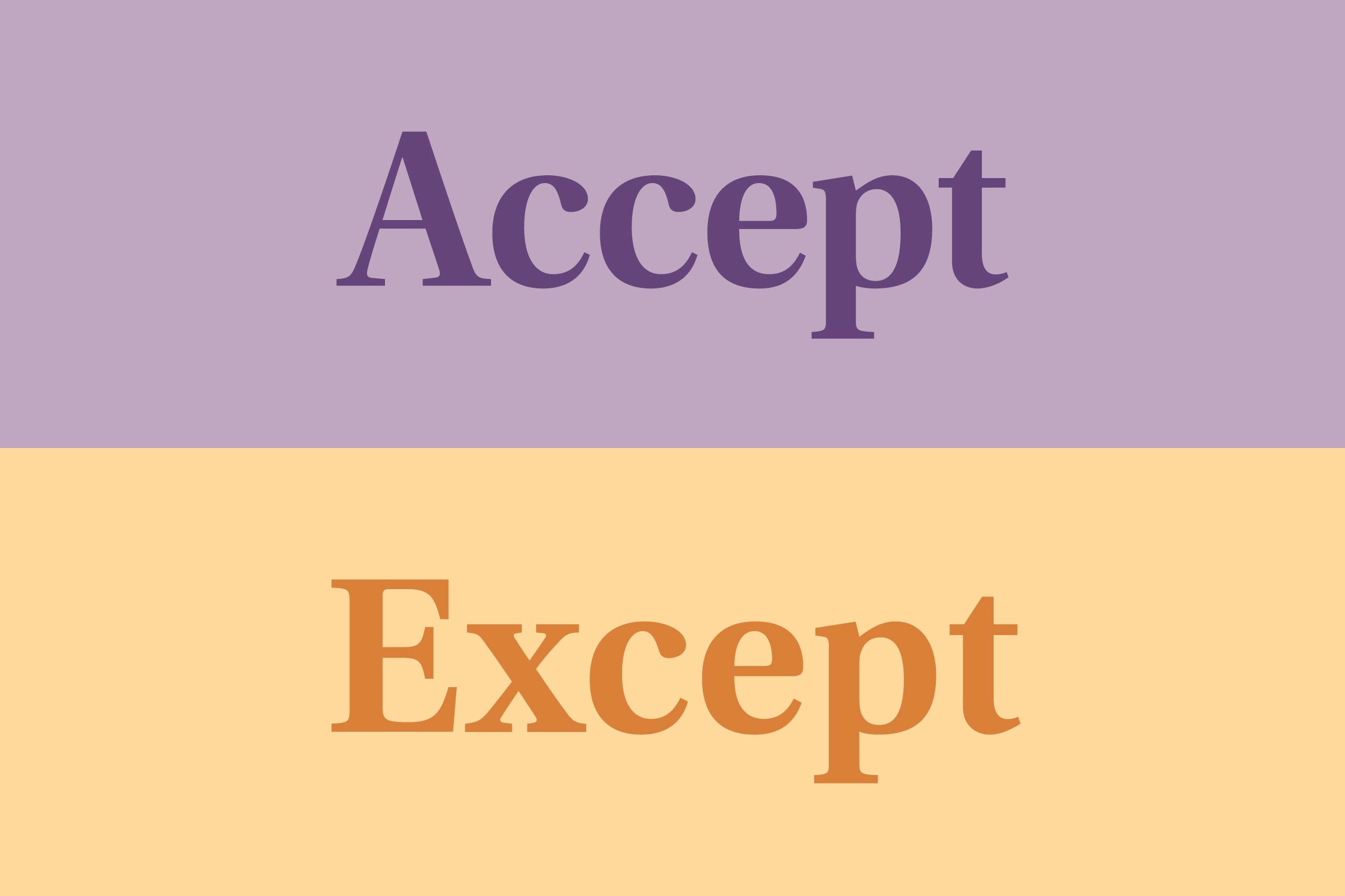 Accept vs except