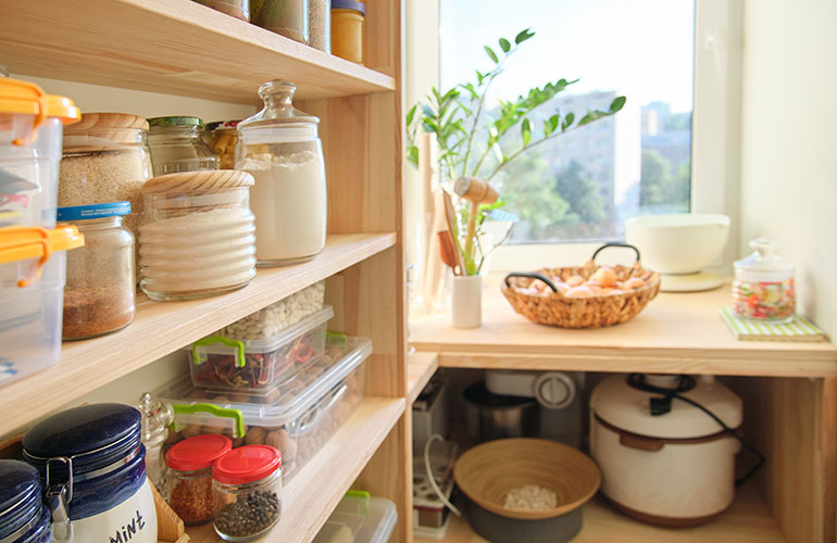 How do you organise deep kitchen cabinets?