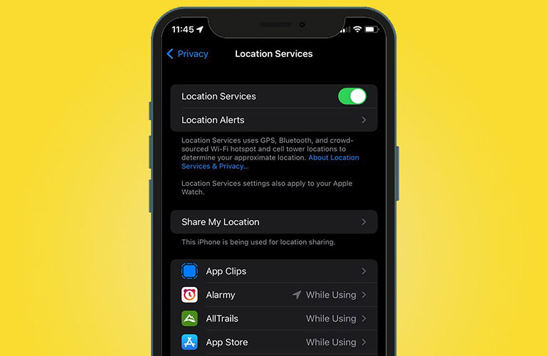 Turn off location services