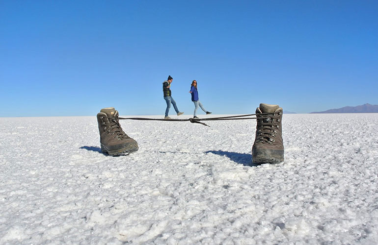 Tightrope walkers in the snow?