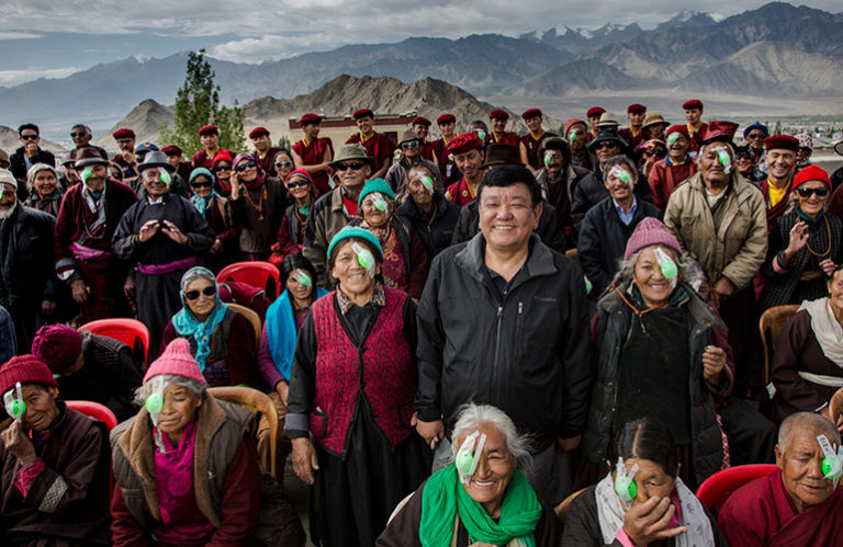 Fred’s great friend Dr Sanduk Ruit at an outreach eye camp in remote Ladakh where more than 260 people received cataract surgery in three days. Photo: Michael Amendolia, The Fred Hollows Foundation.