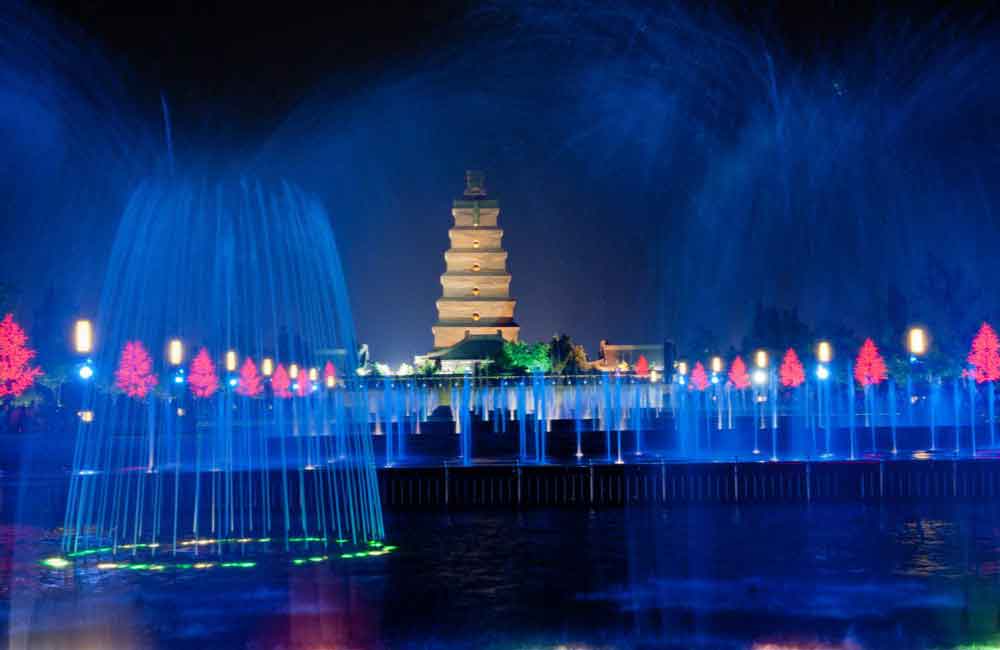 Giant Wild Goose Pagoda Fountain