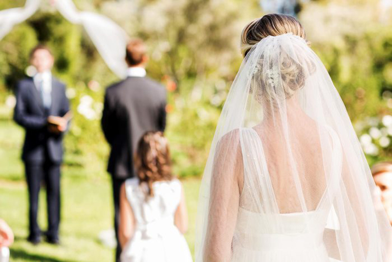 Covering the face or hair with a veil