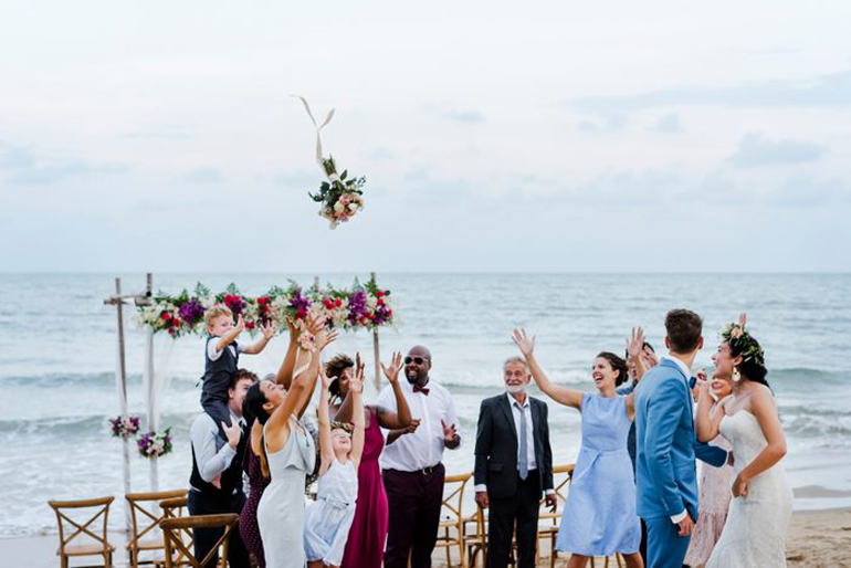 Tossing the bouquet