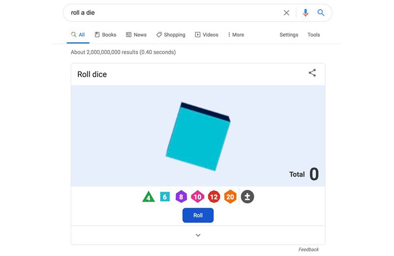 It can roll a die