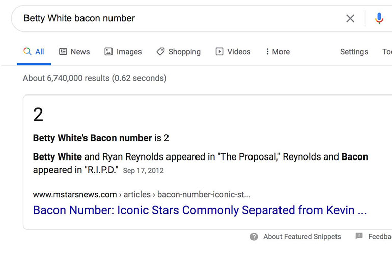 It can tell you how close someone is to Kevin Bacon