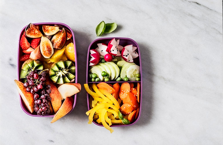 Eat fruits and raw vegetables