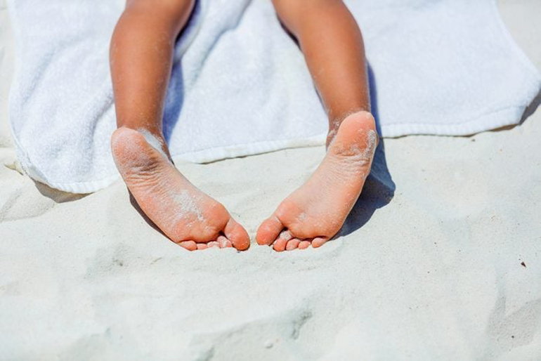 On your beach towel